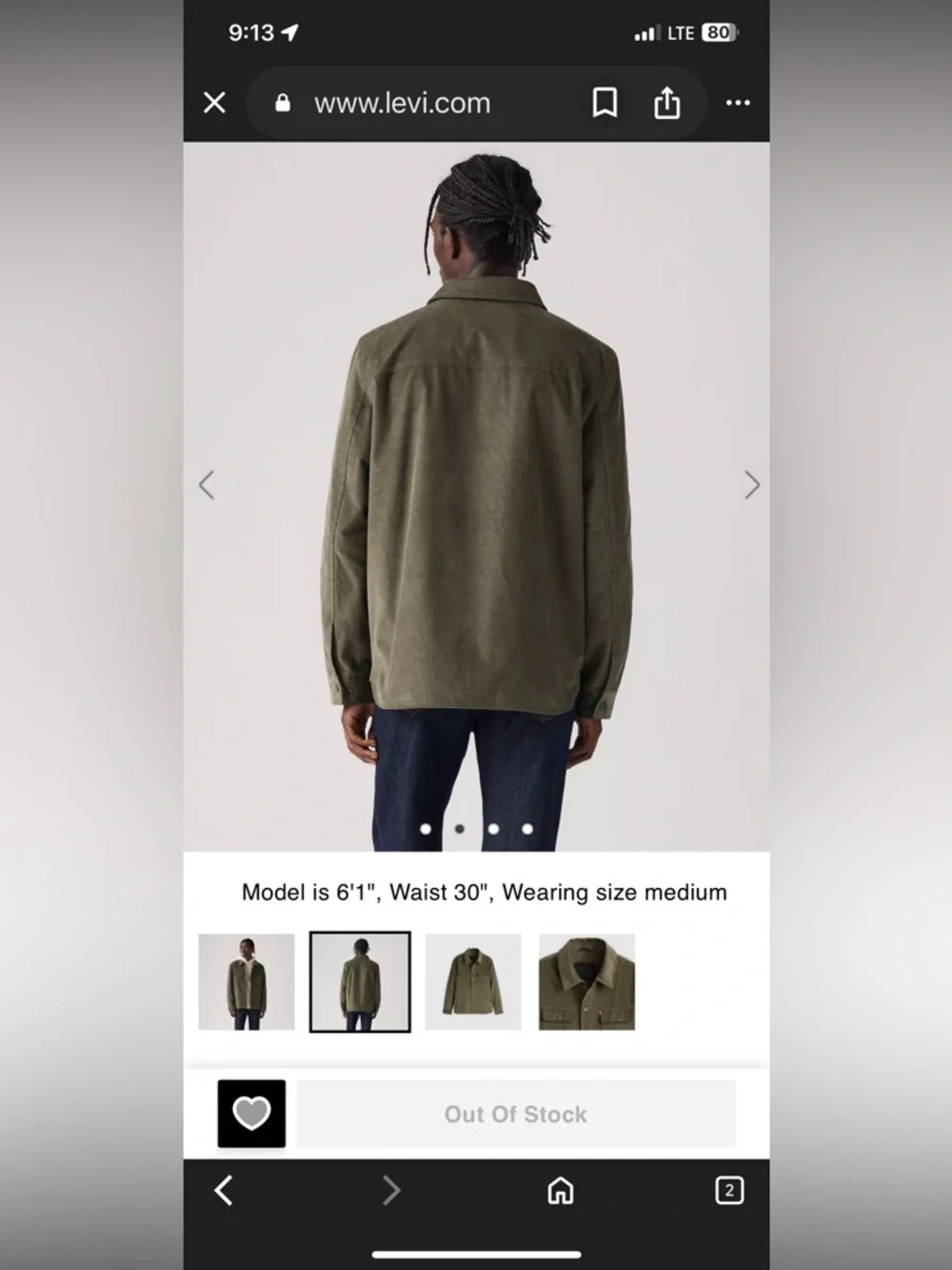 Levi’s Corduroy Jacket Olive green XL - Picture 7 of 7